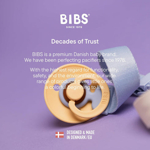 0+ BIBS Loop Pacifier Clip - Sleek, Secure One-Handed Operation, Fits All BIBS and Most Brands, Machine Washable, Slim