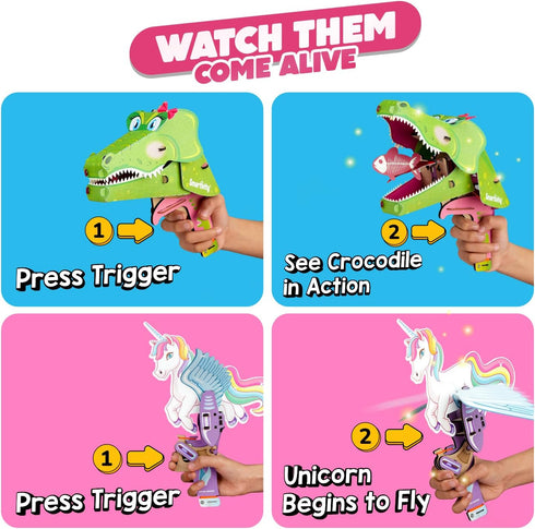 6,7,8,9,10,11,12 Smartivity Mech Miracles - Magical Unicorn & Cute Crocodile for Girls Ages Years I DIY Craft Kit |