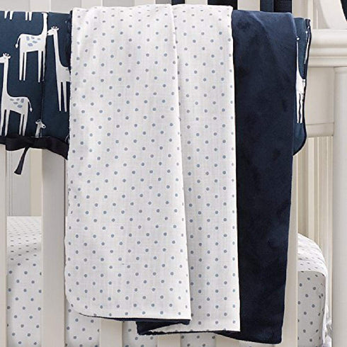 Liz and Roo Sky Blue Mini Dots Minky Receiving Blanket, Blue