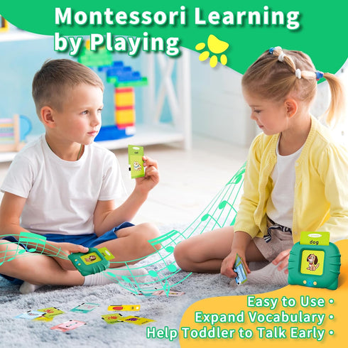 Toddler Toys Talking Flash Cards for 1-6 Year Olds, Autism Sensory Toys for Autistic Children, Learning Educational