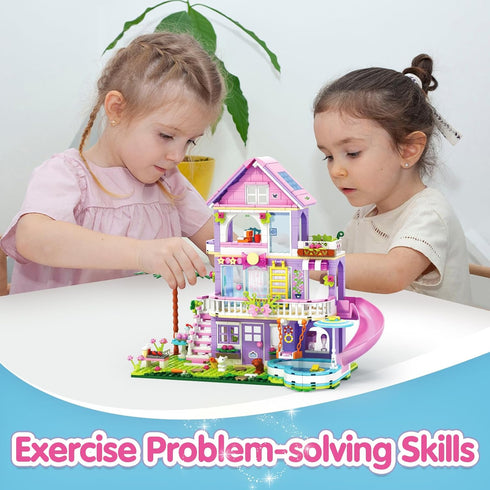 Sitodier Set,689pcs 6-12 8-14,Holiday 6 7 8 9 10 11 12 13 14 Girls Building Blocks Garden Villa House Building Block