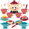 ArtCreativity 19-Piece Musical Tea Set for Girls - Toddler Tea Party Set with Motion-Activated Sound, Music, Lights