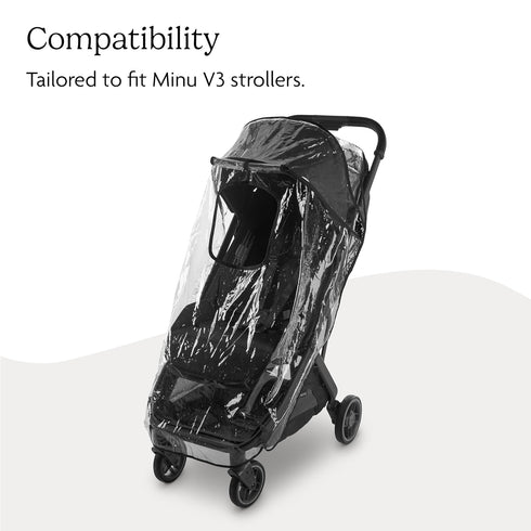 V3 UPPAbaby Minu Rain Shield - Waterproof and Windproof Coverage - Ventilated Design - Quick Attachment - Easy Access