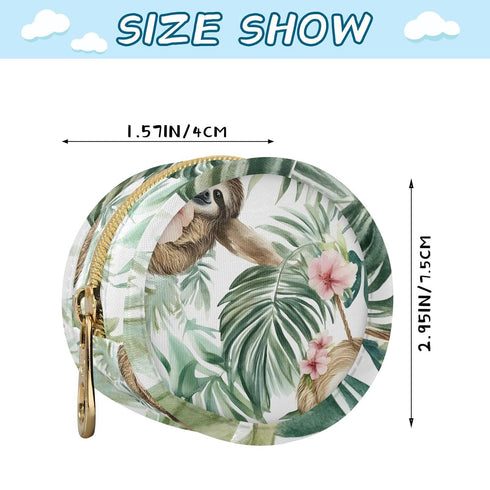 YETTASBIN Sloth Portable Pacifier Holder Case with Metal Hook Buckle & Zipper for Diaper Bag and Stroller, Versatile