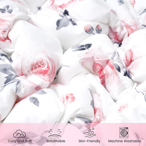 4 Set Set david's kids Piece Toddler Bedding - Soft Breathable Toddler Bedding for Girls, Includes Quilted Comforter