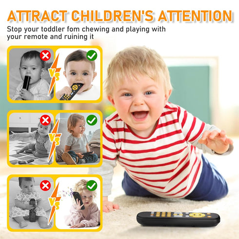 6 3 6 12 18 Avkast Baby TV Remote Control Toy Month+, Toddler Realistic Remote Toy with Sound and Light, Early