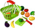 Playset (32 Playkidz: Fruit and Vegetables Basket Pretend Play Kitchen Food Educational with Toy Knife, Cutting Board