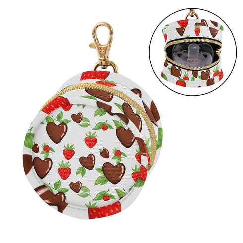 Valentines Chocolate Round Pacifier Storage Case with Zipper, Portable Pacifier Case for Travel, Diaper Bag & Purse