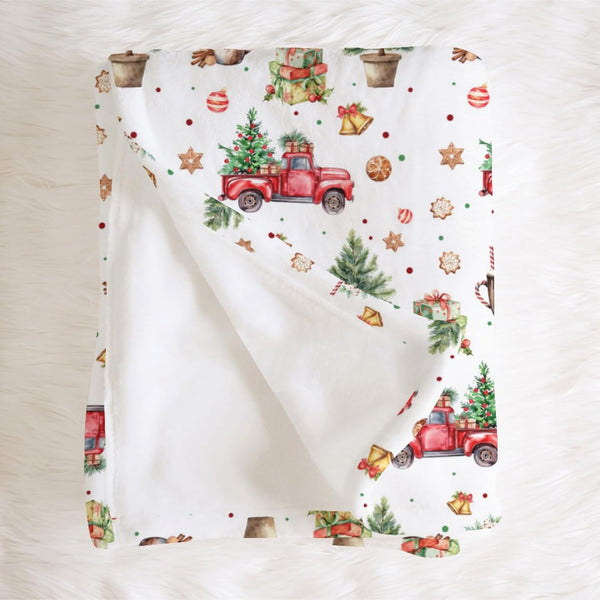 SqtmuHLuo Red Baby Christmas Blanket Boys Girl Gifts First Christmas Tree Red Car