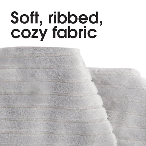 Gray Ribbed Minky Boppy Changing Pad Cover for Ultimate Comfort