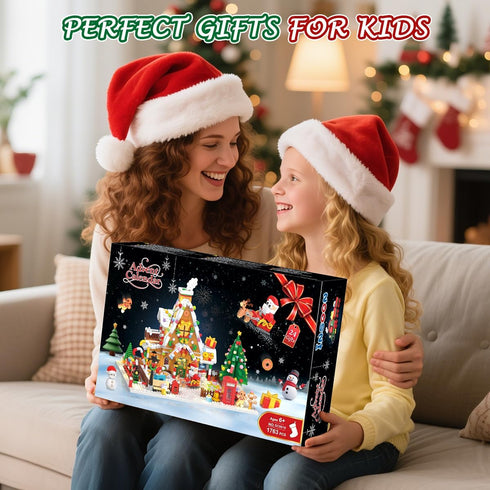 2025 Set 24 Countdown 10+ INSOON Advent Calendar Gingerbread House Mini Building with Lights, Days Christmas Building