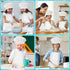 Kids Apron and Chef Hat Set - Adjustable Children Apron with 2 Pockets for Cooking and Baking