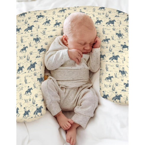 Vintage Western Cowboy Baby Nursing Pillow Covers for Boy Girl Retro Cowboy Cactus Horse Nursery Feeding Pillowcase