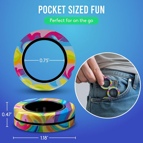 BUNMO Magnetic Fidget Ring, Fidget Toys for Adults, Endless Fun - Spin, Connect & Play - Great Gift for Boys & Girls