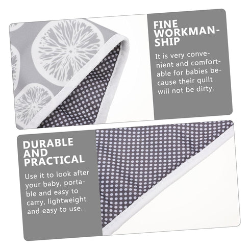 Travel-Friendly Diaper Changing Pad - Reusable Cushion for Boys with Gray Lemon Design