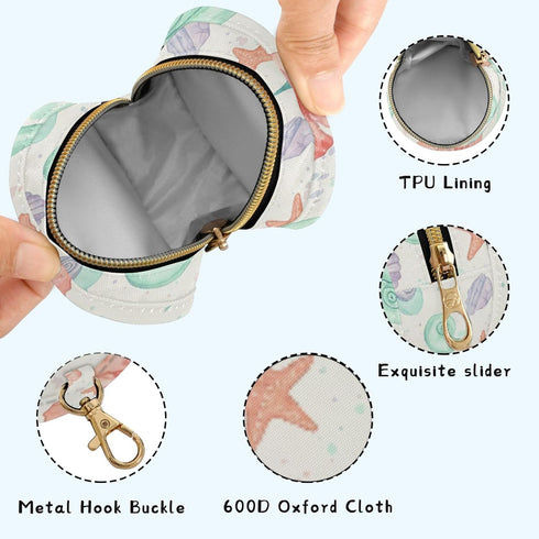 PYBUG Shell Round Pacifier Storage Case, Polyester & TPU Lined with Hook Buckle, Pacifier Container Box for Baby