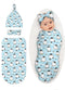 zhedongsj Penguin Swaddle Blanket with Hat and Bow Set, Swaddling Sack Shower Gift,Winter