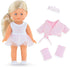 Corolle Mini Corolline Rosy Ballerina Gift Set, 8" Doll with 3 Accessories - Tiara, Ballet Sweater, Leg Warmers