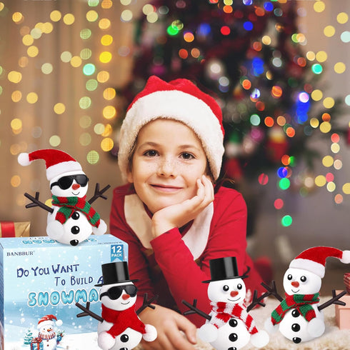 12 Pack BANBBUR Christmas Stocking Stuffers for Kids,Christmas Crafts for Kids,Modeling Clay DIY Build a Snowman Crafts