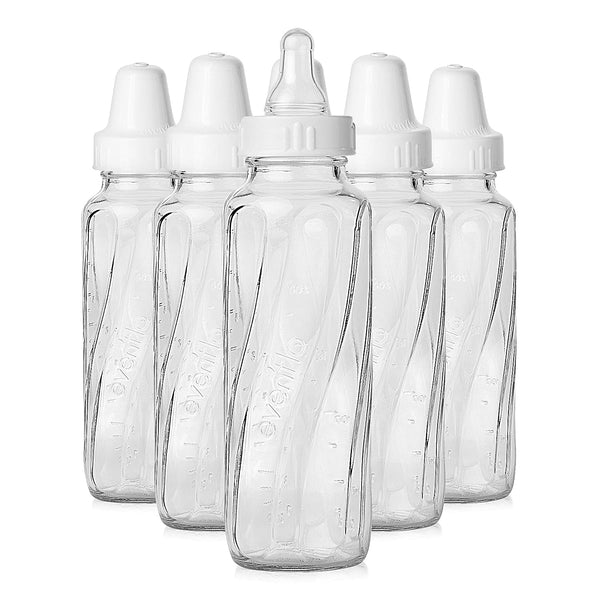 Evenflo Feeding Classic Glass Bottle, Twist Bottles, 8 Oz, 6 Bottles
