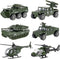 Diecast Military Vehicles, 6 Pack Army Toys Assorted Alloy Metal Model Cars for Boys Kids Age 6-10