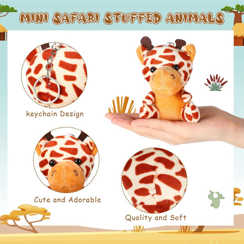 30 Pieces Mini Stuffed Safari Animals - Small Plush Jungle Toys, 4.8 Inch Cute Plush Lion, Tiger, Elephant for Baby