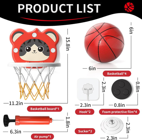 Toddler Basketball Hoop Indoor Toys for Boys Ages 3-5, Ideal Birthday Gifts for 3 4 5 6 Year Old Kids