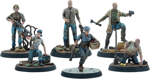 Fallout Wasteland Warfare: Survivors - Ghoul Settlers (The Slog) - 6 Unpainted Resin Miniatures, 32MM Scale Figures