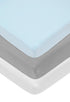 American Baby Company 100% Natural Cotton Jersey Knit 18" x 36" Cradle/Bassinet Sheet - Fitted, Blue/Gray/White