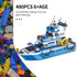 City Boat STEM Building Blocks Set, Compatible with Lego City Police Boat, 480 Pcs Rescue Toy Kit