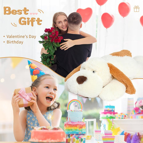 MorisMos Giant Dog Stuffed Animal, 31" Soft Plush Dog Pillow, Big Puppy Plush Toy for Kids