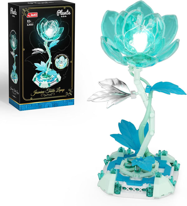 SHAREHB Jasmine Flower Table Lamp Building Set, Themed Night Light & Desk Decor