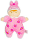 June Garden 9" My First Doll Sienna, Soft Plush Baby Doll with Rattle, Pink Outfit