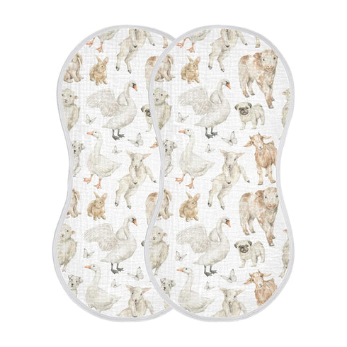 KICPOAY Muslin Baby Burp Cloths, Watercolor Farm Sheep Muslin Baby Rags Comfy Soft