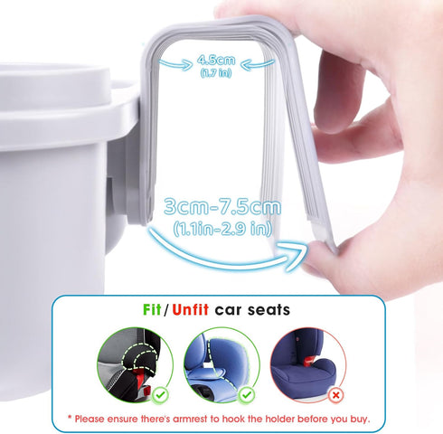 WedFeir SnackPod Child Cup & Snack Holder for Convertible Car Seats & Strollers - BPA Free - Grey