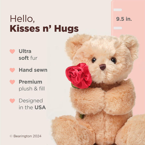 9.5" Bearington Remington Teddy Bear- Soft and Cuddly Valentines Day Stuffed Animals - Adorable Bear Stuffed Animal