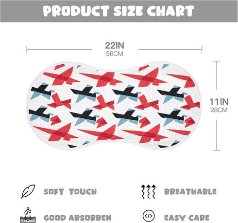 Bulletgxll Set 4, Airplane Pattern Unisex Baby Burp Cloths of Soft Absorbent Organic Cotton Muslin Burping Cloths