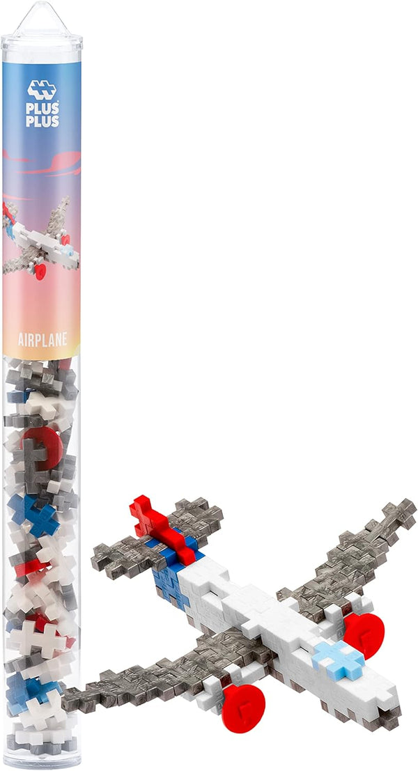 PLUS PLUS - Airplane, 70 Piece Construction Building Stem/Steam Toy, Interlocking Mini Puzzle Blocks
