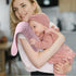 VitalCozy 6 (32 32 Inch,Pink,Rose) Pcs Baby Muslin Hooded Bath Towels and Washcloths Muslin Cotton Hooded Baby Towels