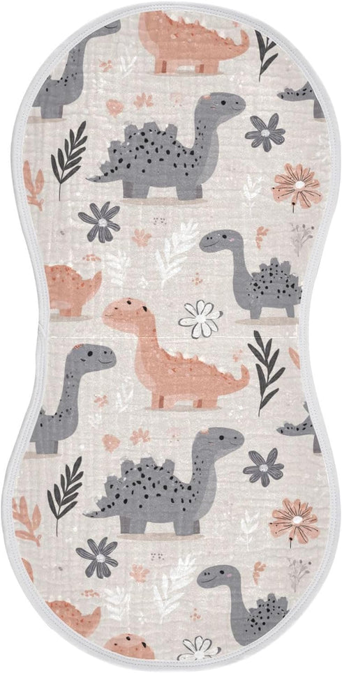 decor gift Cotton Baby Muslin Burp Cloths Easy Care Naughty Alaskan Dinosaur Light Gray