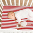 Jihqo 52" 28" Red White Stripes Crib Sheets for Boys Girls Soft Breathable Mini Crib Sheets for Baby x