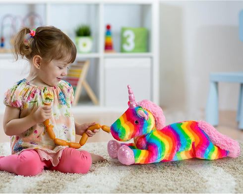 24 Inch HollyHOME Plush Unicorn Stuffed Animals Rainbow Unicorn Toy Gifts for Valentines Day, Christmas, Birthday