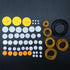 EUDAX 2mm Hole Plastic Belt Pulley Gears Combination Package - Rubber Bands for DIY Robots Cars RC Toy Car Airplane