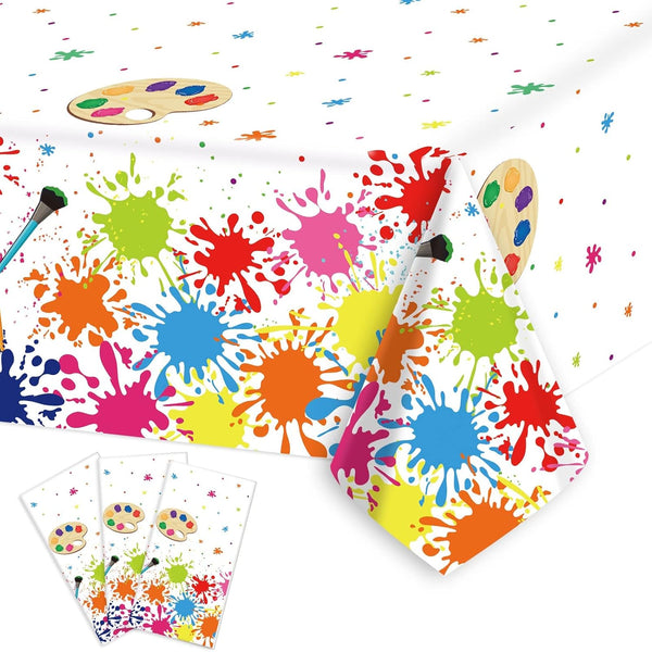 gisgfim 6 Pcs Art Paint Tablecloth, Party Supplies for Art Theme Birthday Decorations for Kids