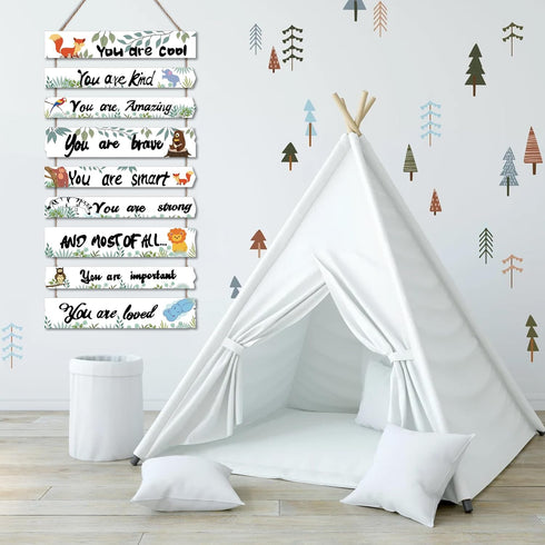 JEVUVU Woodland Nursery Room Decor for Baby Bedroom - Jungle Safari Animal Theme Wall Decor for Toddler Boy or Girl