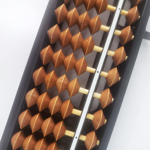 Digit Standard Abacus Soroban Professional 17 Column Math Abacus (10.2 Inch) with Reset Button for Adults Kids (Brown)