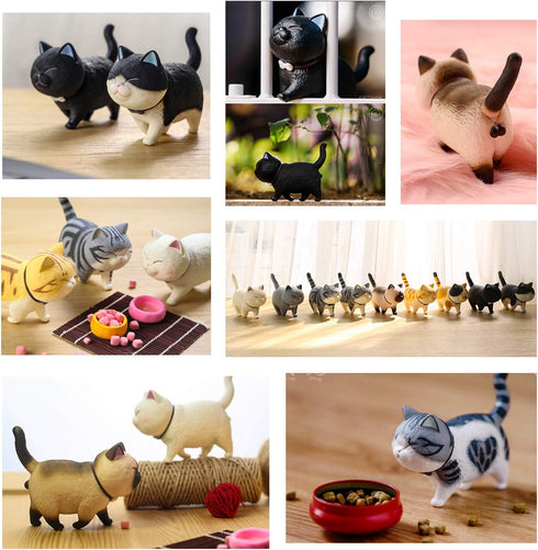 9PCS Realistic Cat Figurines Toy Set, Educational Kitty Figures, Christmas Birthday Gift for Cat Lovers
