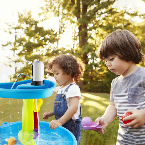 Water Table Pump - Battery Powered Outdoor Pump for Kids - 3 Hours of Non-Stop Fun for Water Table, White