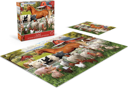 300 Ceaco - Tom Wood - Farm Animal Friends - Oversized Piece Jigsaw Puzzle