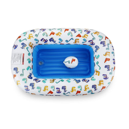 PandaEar Inflatable Dinosaur Baby Bathtub, Foldable Toddler Bath Tub with Air Pump, Portable Non-Slip Shower Basin